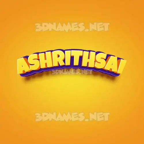 ashrithsai in Orange Toon style - 3D name wallpaper