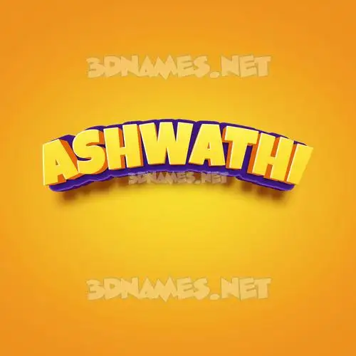 ashwathi in Orange Toon style - 3D name wallpaper