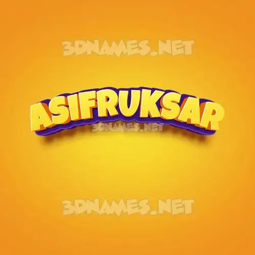 asifruksar in Orange Toon style - 3D name wallpaper