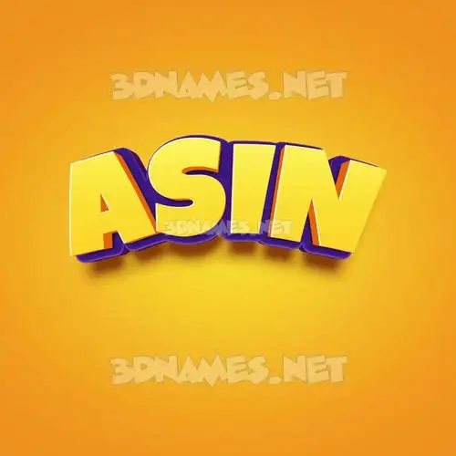 asin in Orange Toon style - 3D name wallpaper