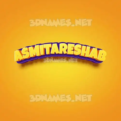 asmitareshab in Orange Toon style - 3D name wallpaper