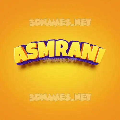 asmrani in Orange Toon style - 3D name wallpaper