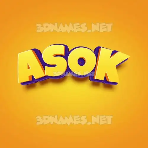 asok in Orange Toon style - 3D name wallpaper