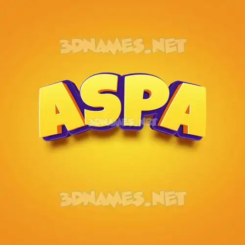 aspa in Orange Toon style - 3D name wallpaper