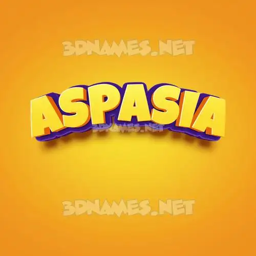 aspasia in Orange Toon style - 3D name wallpaper