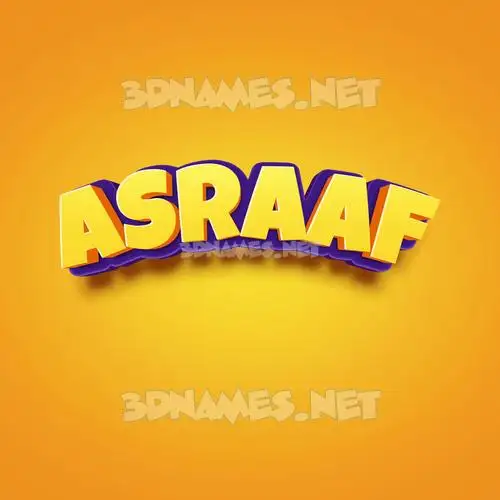 asraaf in Orange Toon style - 3D name wallpaper