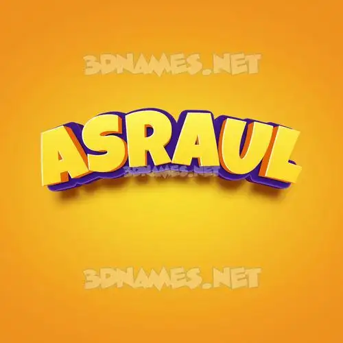 asraul in Orange Toon style - 3D name wallpaper