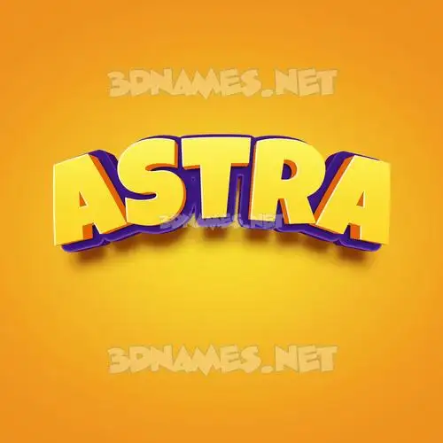astra in Orange Toon style - 3D name wallpaper