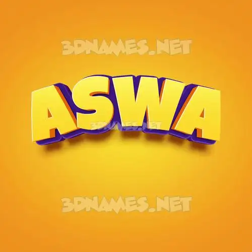 aswa in Orange Toon style - 3D name wallpaper