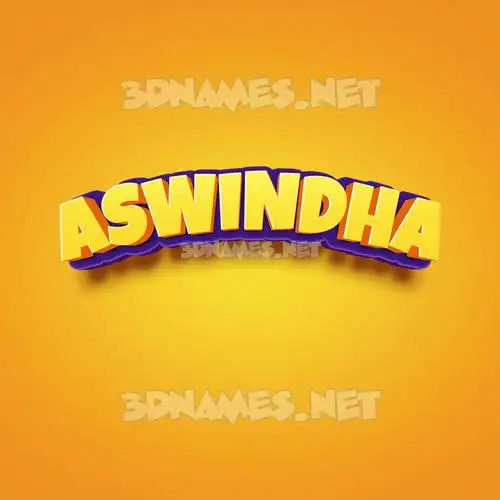 aswindha in Orange Toon style - 3D name wallpaper