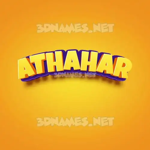 athahar in Orange Toon style - 3D name wallpaper