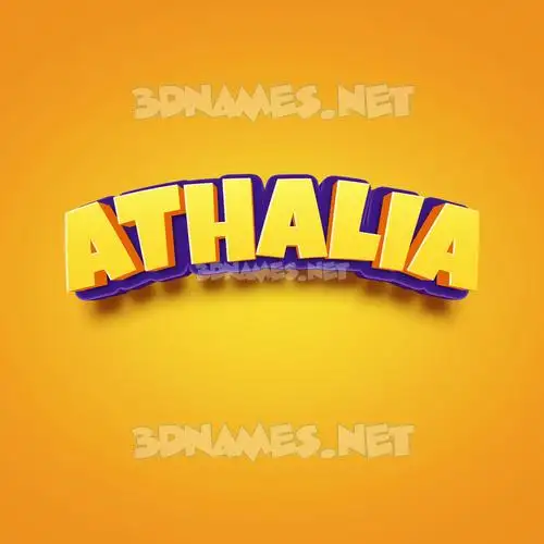 athalia in Orange Toon style - 3D name wallpaper