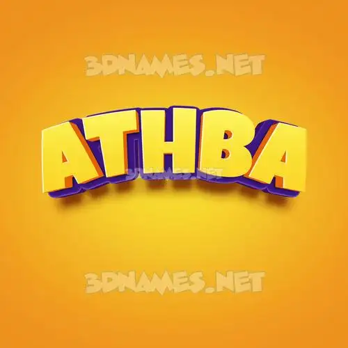 athba in Orange Toon style - 3D name wallpaper