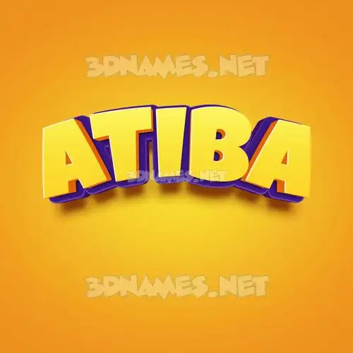 atiba in Orange Toon style - 3D name wallpaper