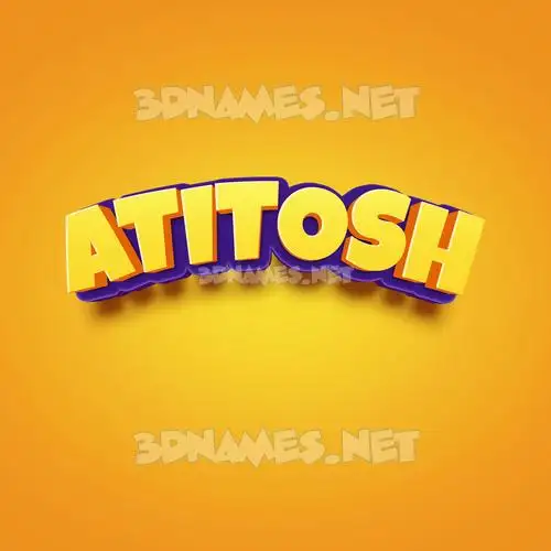 atitosh in Orange Toon style - 3D name wallpaper atitosh in Orange Toon style - 3D name wallpaper