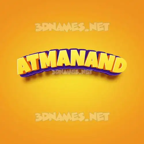 atmanand in Orange Toon style - 3D name wallpaper