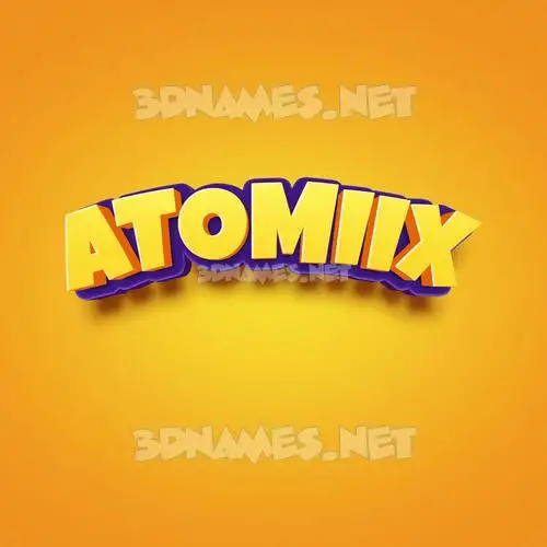 atomiix in Orange Toon style - 3D name wallpaper