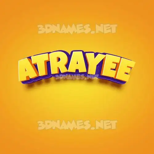 atrayee in Orange Toon style - 3D name wallpaper