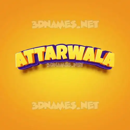 attarwala in Orange Toon style - 3D name wallpaper