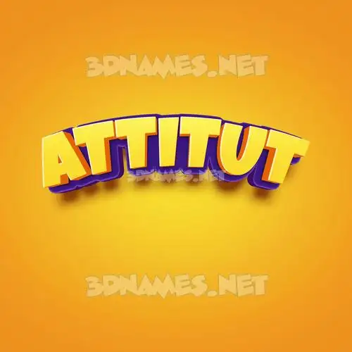 attitut in Orange Toon style - 3D name wallpaper