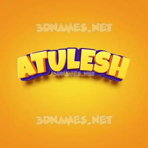 atulesh in Orange Toon style - 3D name wallpaper