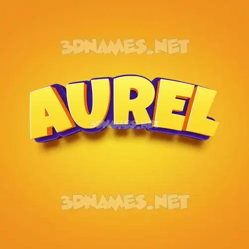 aurel in Orange Toon style - 3D name wallpaper