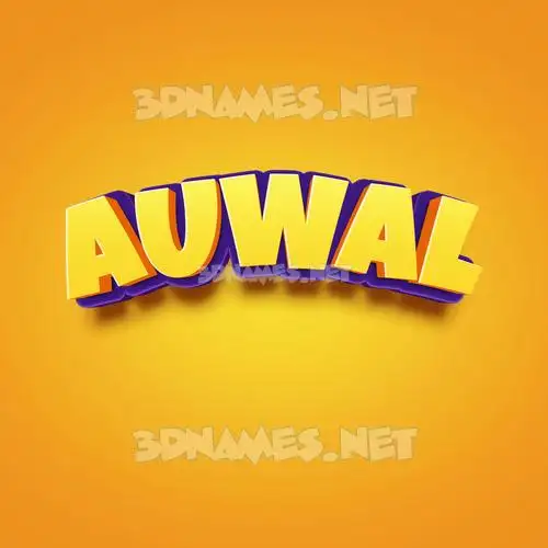 auwal in Orange Toon style - 3D name wallpaper