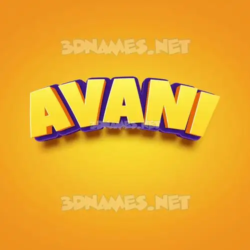 avani in Orange Toon style - 3D name wallpaper