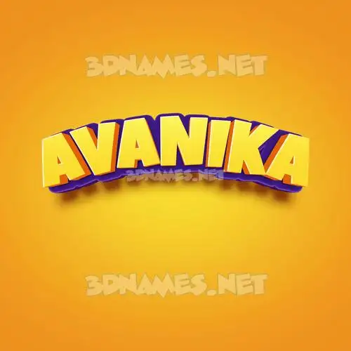 avanika in Orange Toon style - 3D name wallpaper
