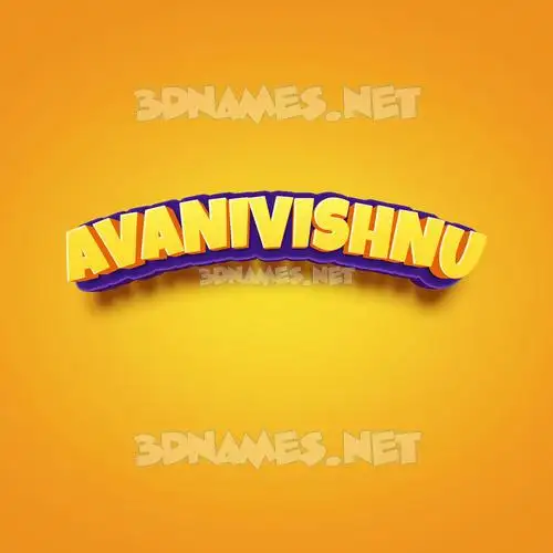 avanivishnu in Orange Toon style - 3D name wallpaper