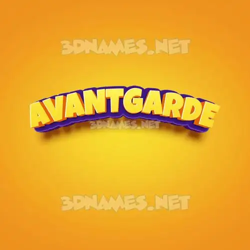 avantgarde in Orange Toon style - 3D name wallpaper