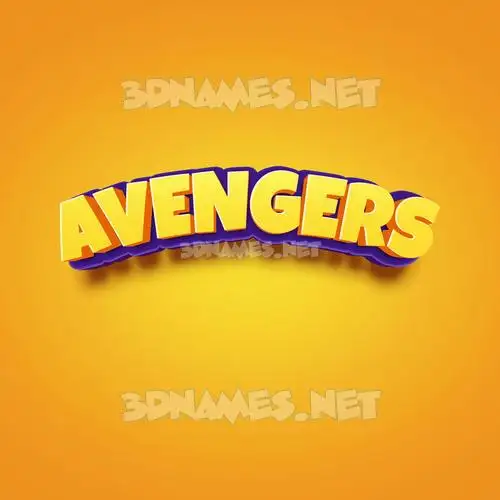 avengers in Orange Toon style - 3D name wallpaper