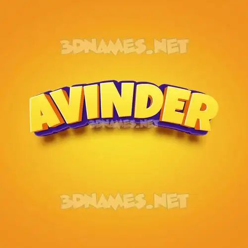 avinder in Orange Toon style - 3D name wallpaper