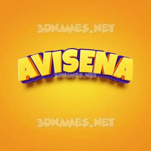 avisena in Orange Toon style - 3D name wallpaper