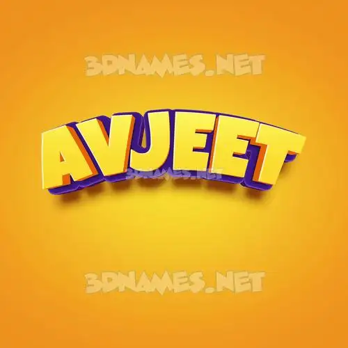 avjeet in Orange Toon style - 3D name wallpaper