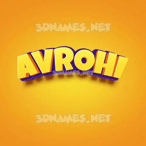 avrohi in Orange Toon style - 3D name wallpaper