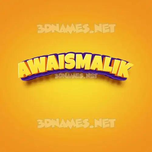awaismalik in Orange Toon style - 3D name wallpaper