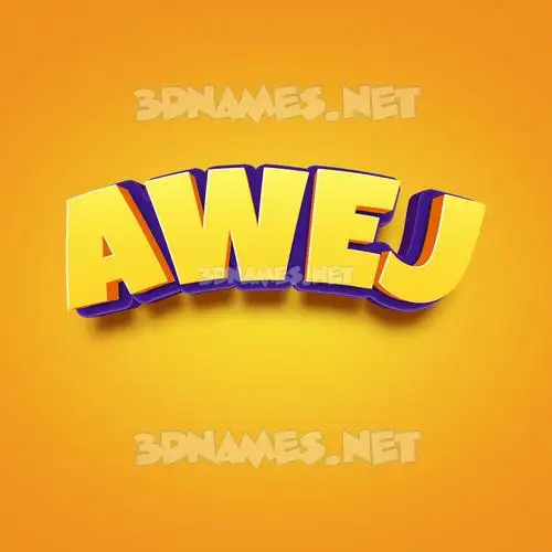 awej in Orange Toon style - 3D name wallpaper