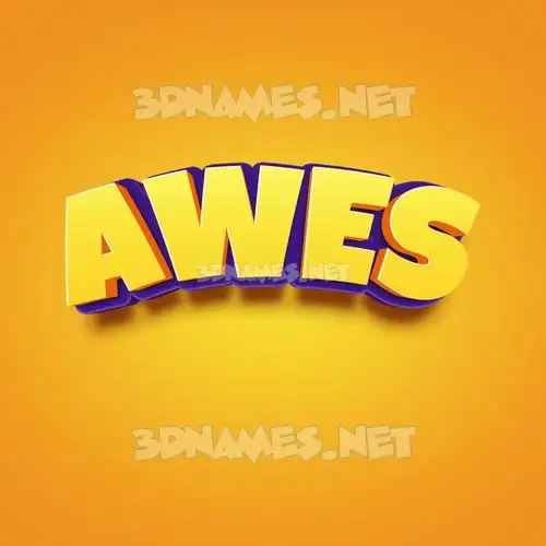 awes in Orange Toon style - 3D name wallpaper
