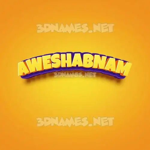 aweshabnam in Orange Toon style - 3D name wallpaper