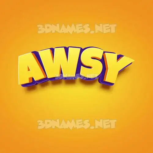 awsy in Orange Toon style - 3D name wallpaper