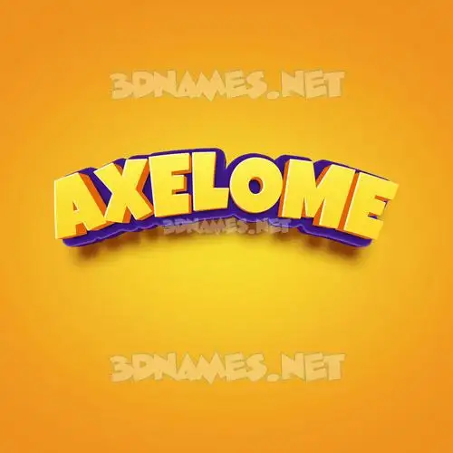 axelome in Orange Toon style - 3D name wallpaper