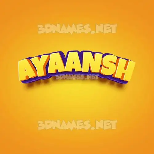 ayaansh in Orange Toon style - 3D name wallpaper