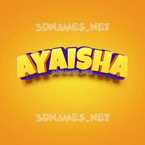 ayaisha in Orange Toon style - 3D name wallpaper