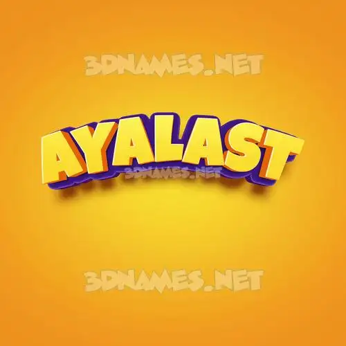 ayalast in Orange Toon style - 3D name wallpaper