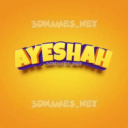 ayeshah in Orange Toon style - 3D name wallpaper