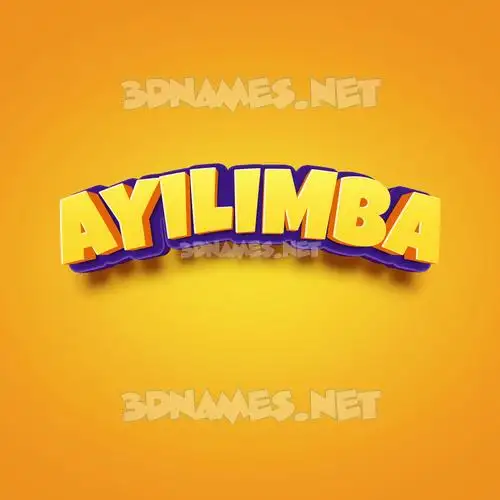 ayilimba in Orange Toon style - 3D name wallpaper