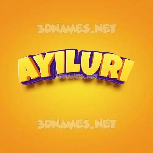 ayiluri in Orange Toon style - 3D name wallpaper