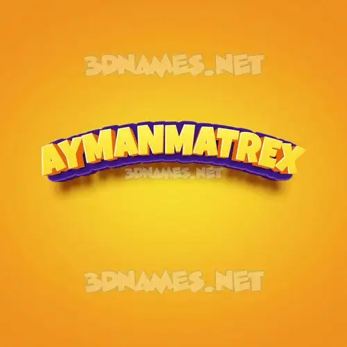 aymanmatrex in Orange Toon style - 3D name wallpaper