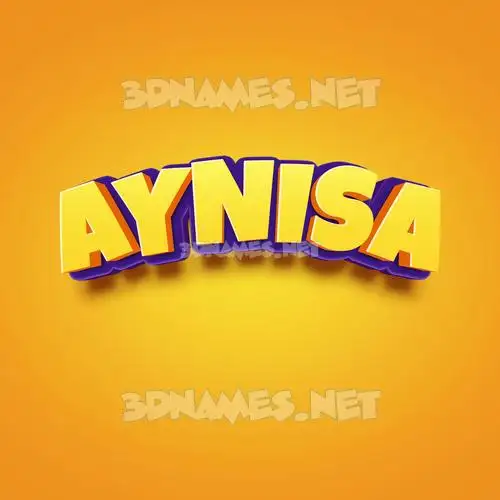 aynisa in Orange Toon style - 3D name wallpaper